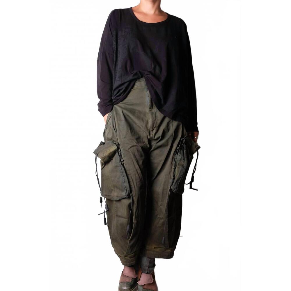 NEW RUNDHOLZ dip trousers in lagoon